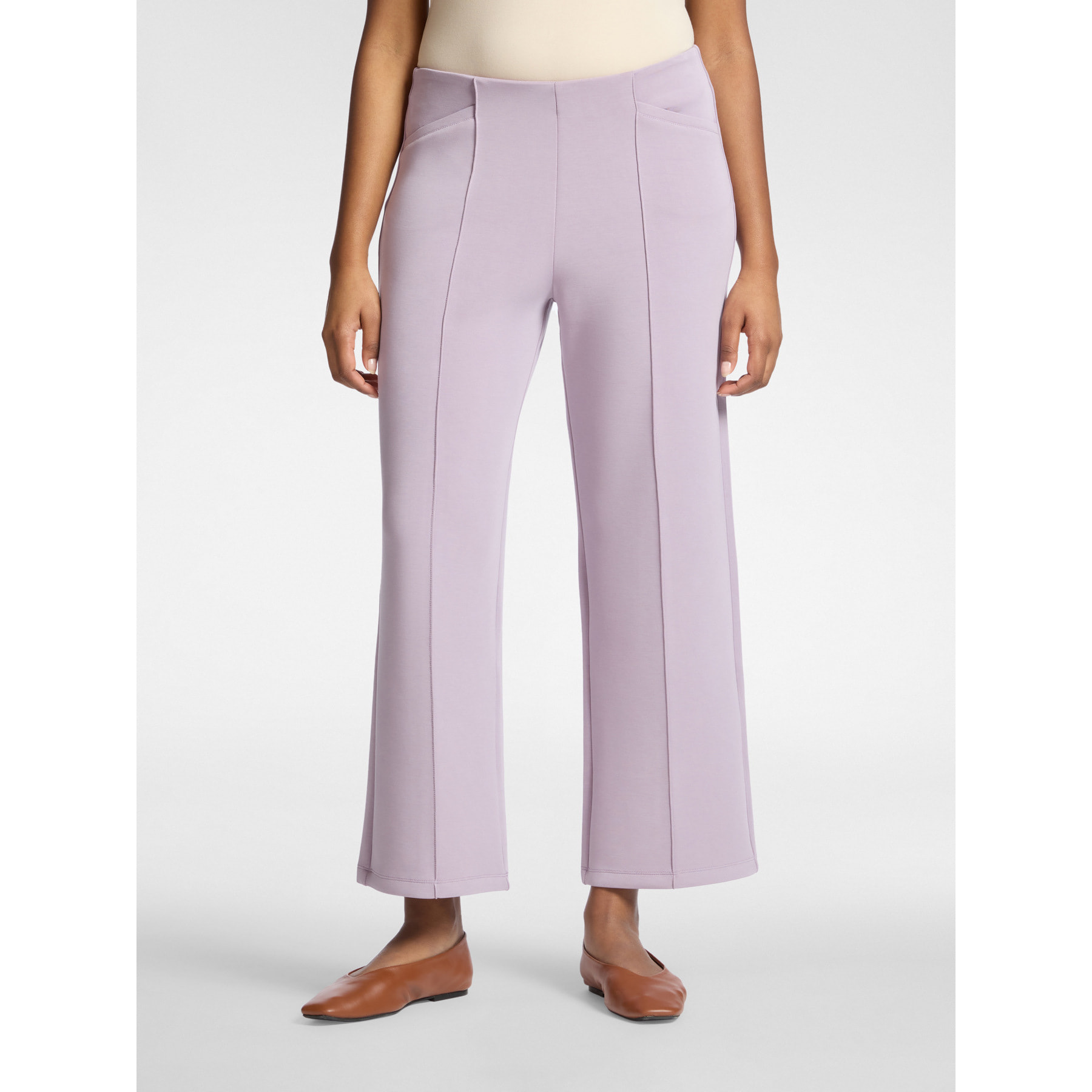 Elena Mirò - Pantalones palazzo en scuba - Violeta