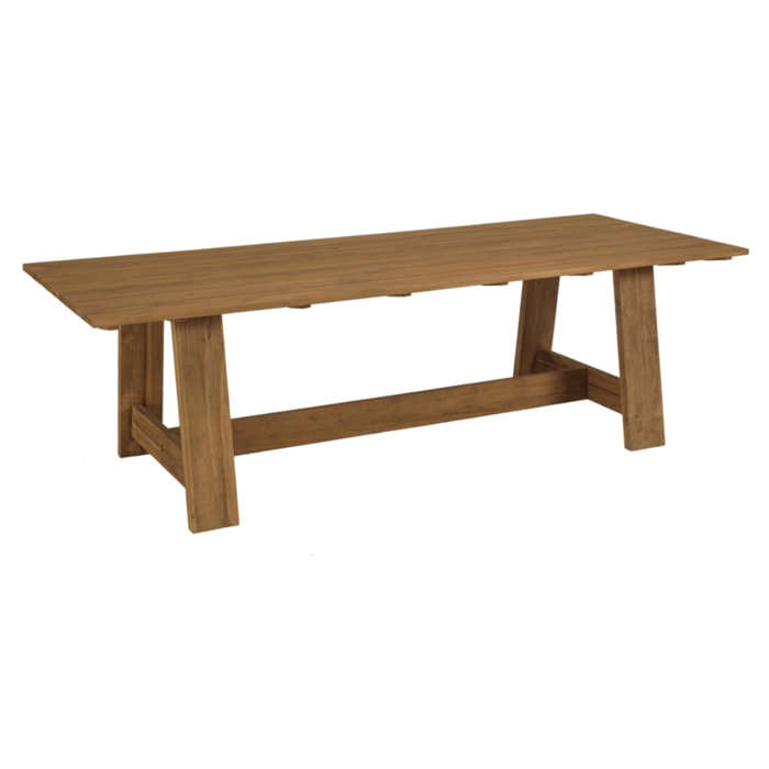 COLINE - Table à manger de jardin 250x100cm en bois de teck recyclé