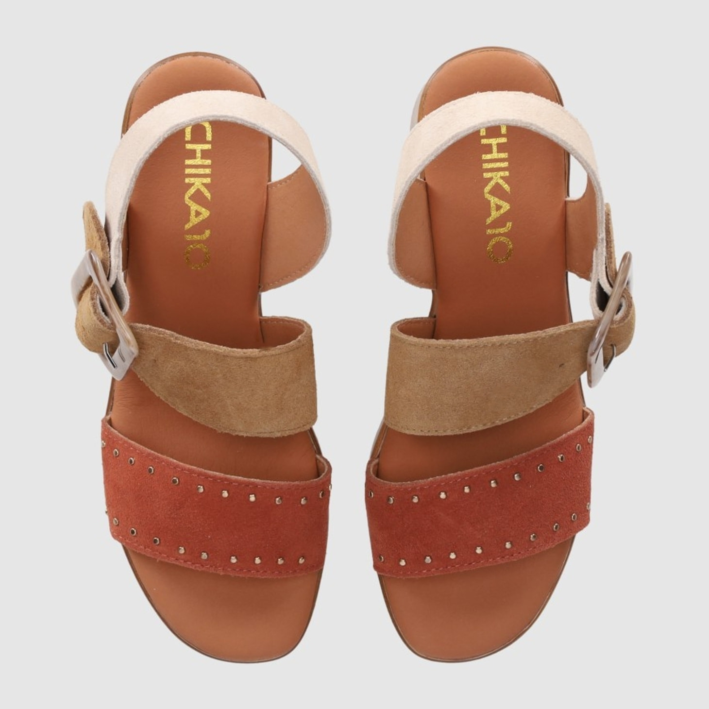 Sandalias de Serraje - Multi-Marron - Tacón: 5 cm