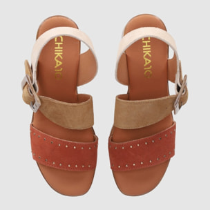 Sandalias de Serraje - Multi-Marron - Tacón: 5 cm