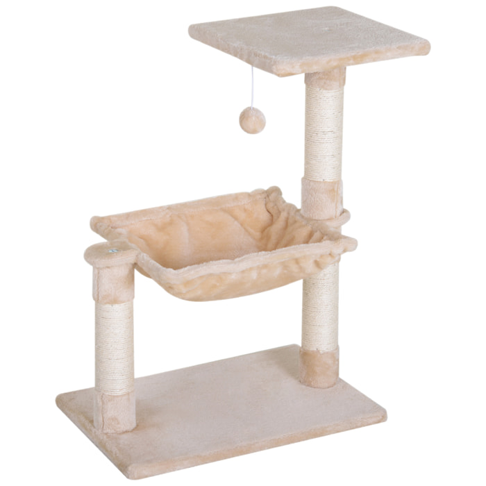 Árbol Rascador para Gatos de Sisal Natural 50x36x70cm Beige