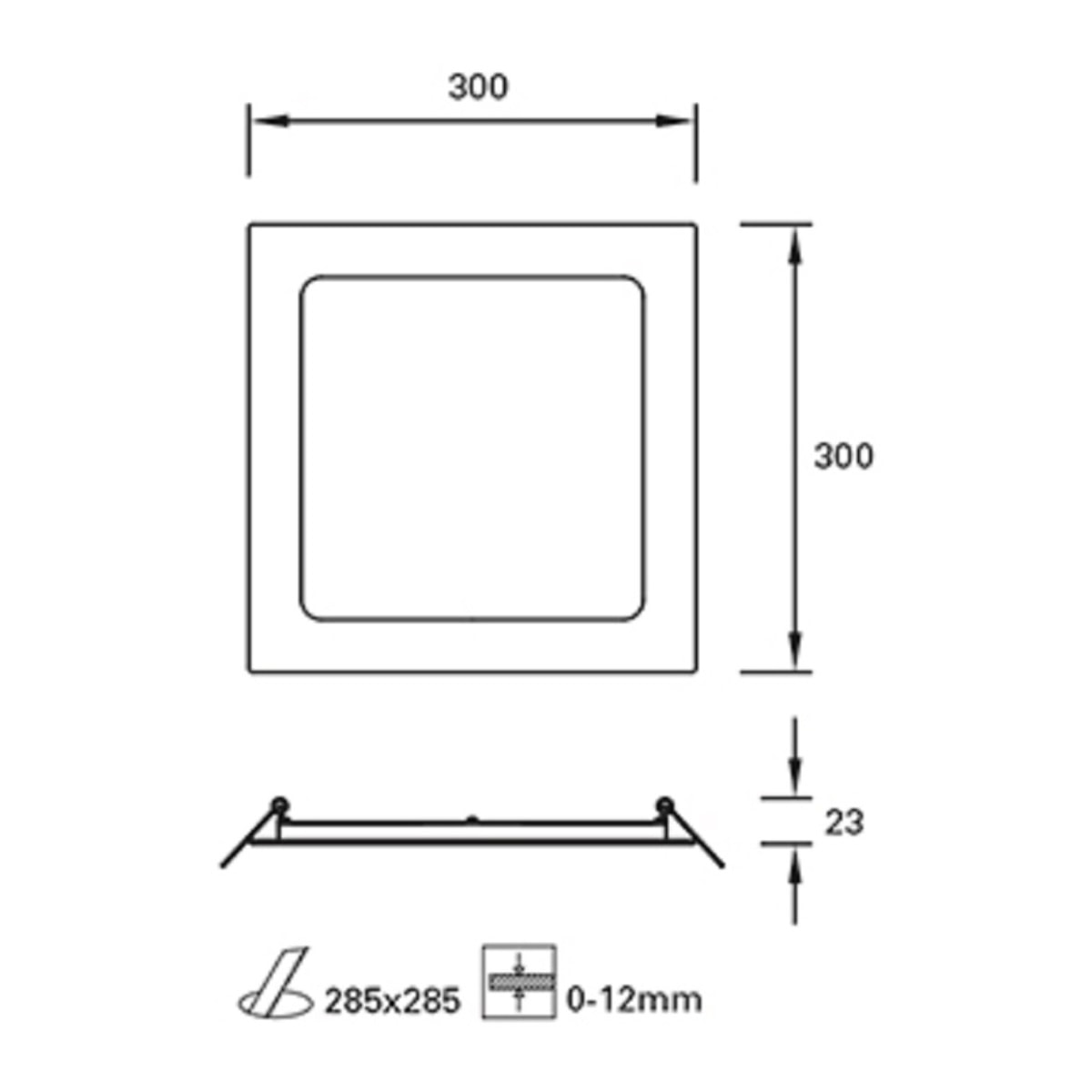 Forlight Downlight Ip23 Easy Square 300Mm Led 19,7W 3000K Blanco 1692Lm
