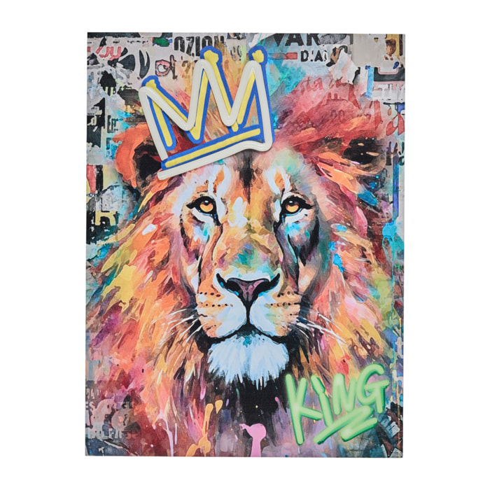 Tableau LED - HOME DECO FACTORY - Lion - Décoration Lumineuse - Multicolore