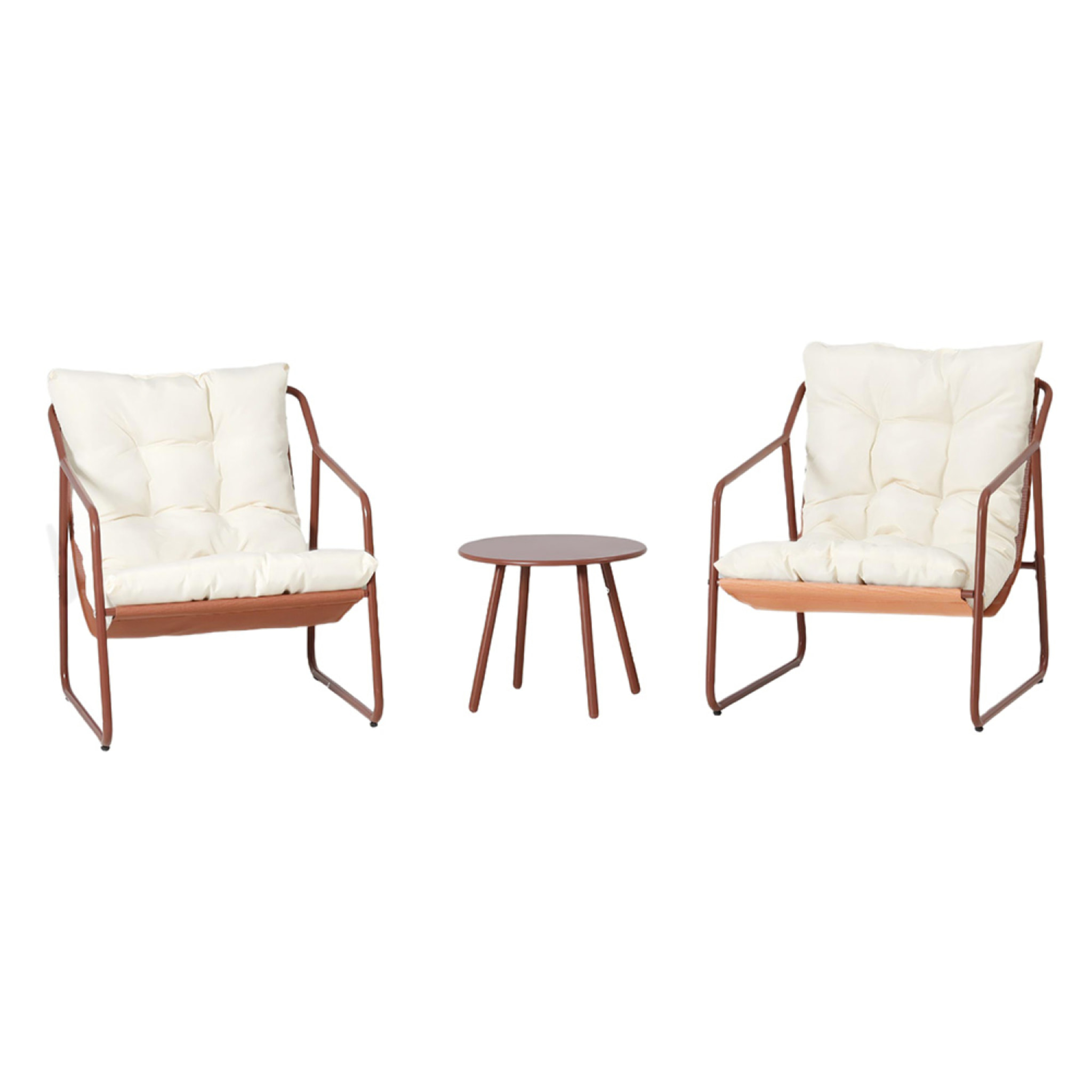 Ensemble de jardin 2 fauteuils terracotta avec table basse ANTHI