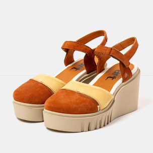 Sandalia de cuña 2083 NOBUCK DARK ORANGE-HONEY/ CATANIA color Dark orange-honey
