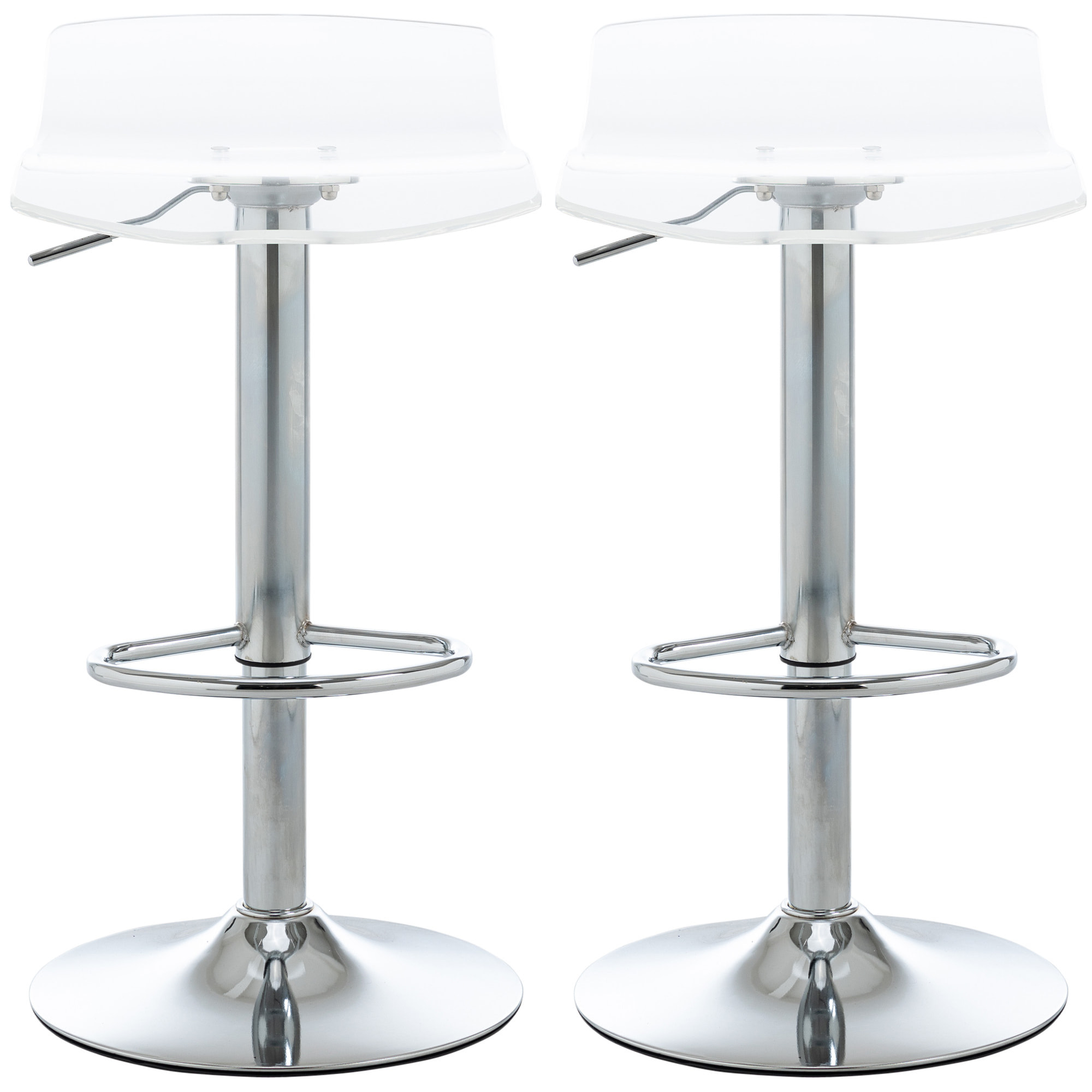 Lot de 2 tabourets de bar – Réglables et pivotants – Design contemporain