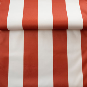 Toile outdoor enduite à rayures ARCACHON - Terracotta