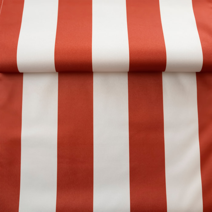 Toile outdoor enduite à rayures ARCACHON - Terracotta