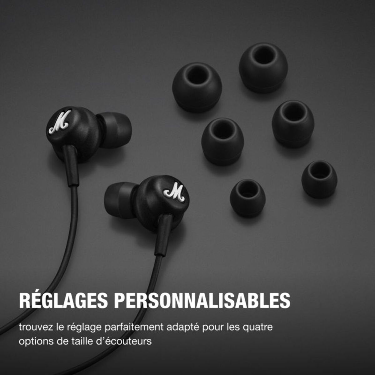 Ecouteurs MARSHALL Mode noirs - Filaires, intra-auriculaires, USB-C