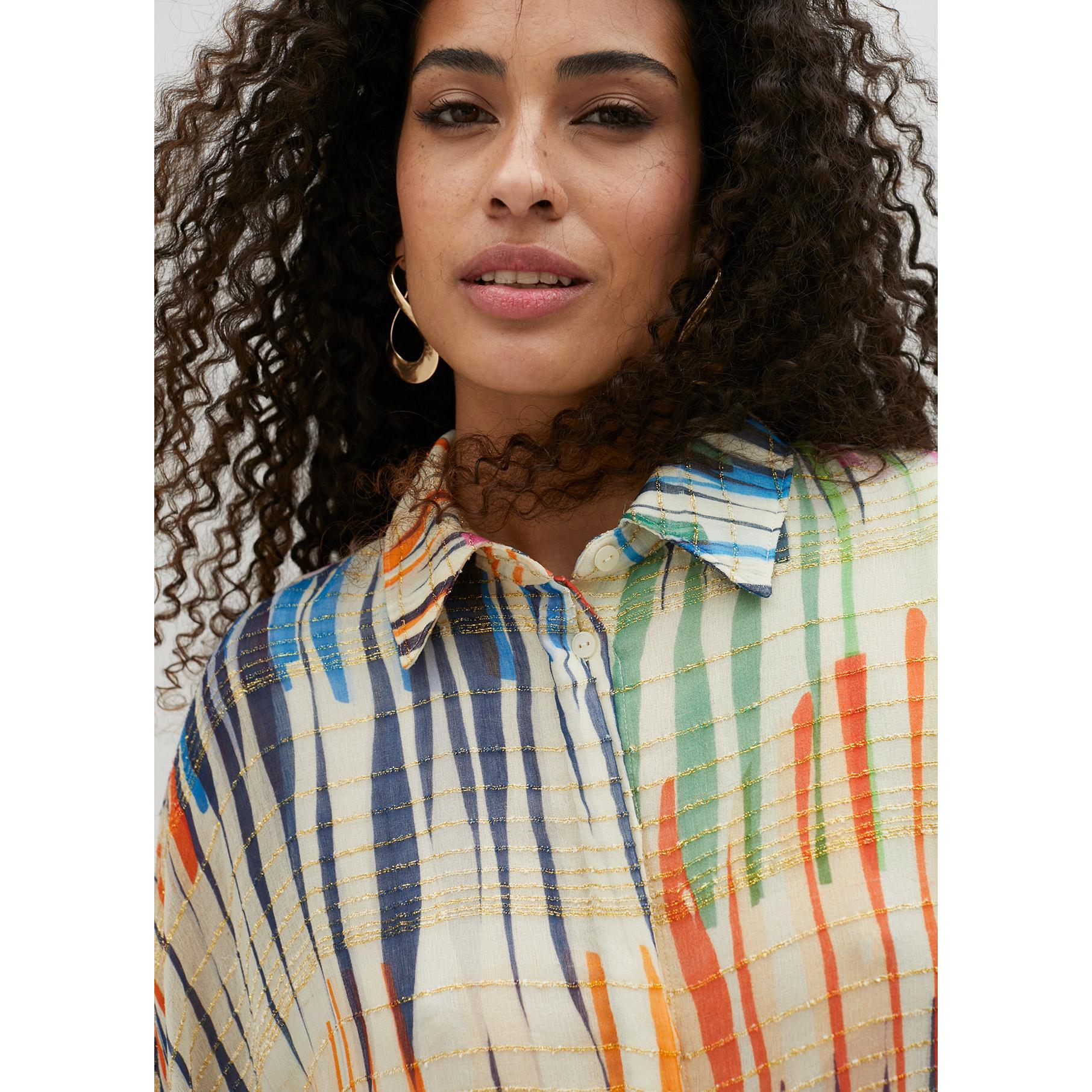 Camicia a righe multicolori