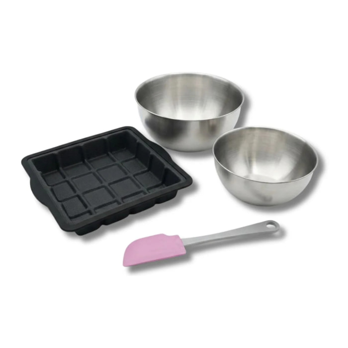 Set de 4 ustensiles de pâtisserie moule à gâteaux 2 bols et spatule Silicone fibre de verre Silicone fibre de verre Zenker  Silicone fibre de verre