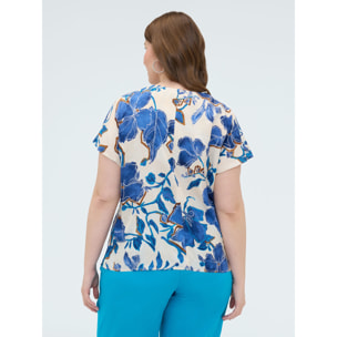 Fiorella Rubino - Blusa stampa floreale - Blu