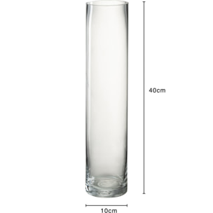 J-Line vase Cylindrique - verre - transparent - medium - 40 cm de hauteur