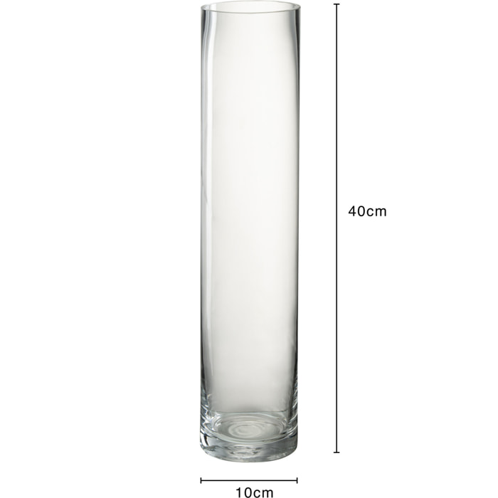 J-Line vase Cylindrique - verre - transparent - medium - 40 cm de hauteur