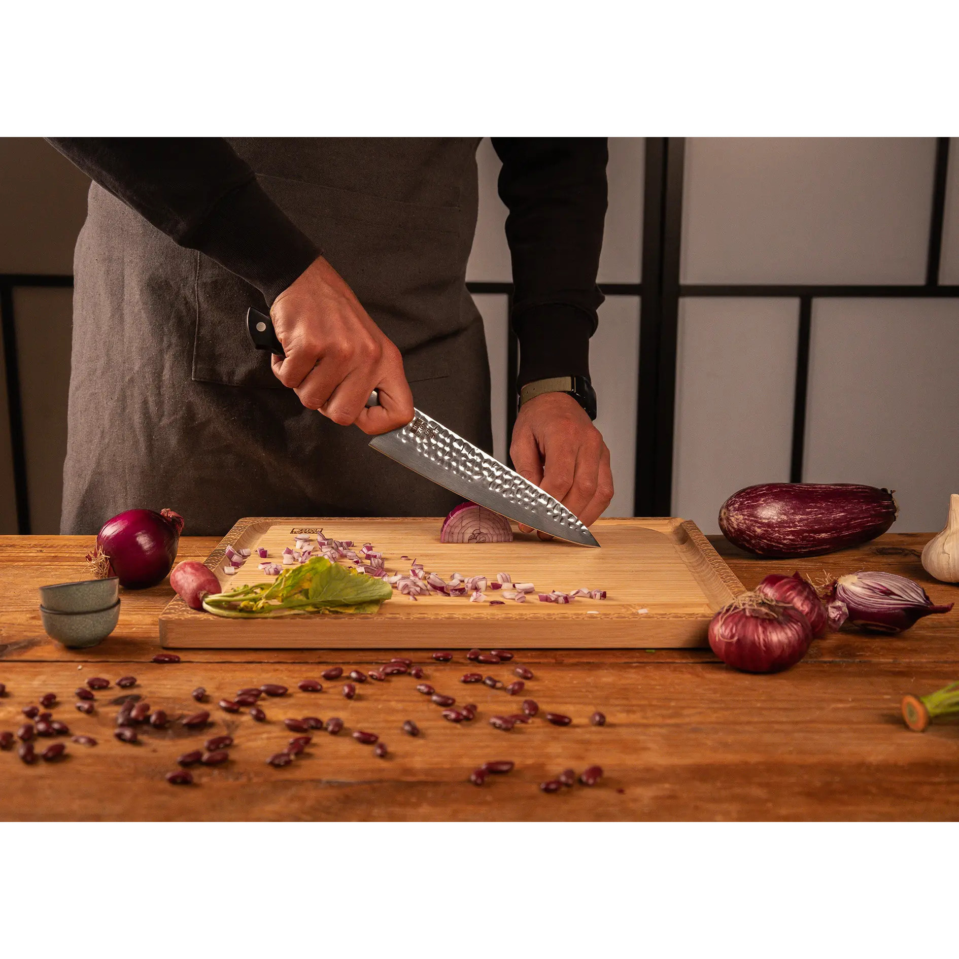 Cuchillo de cocinero Gyuto 200 cm - Colección Hashi Tsuchime