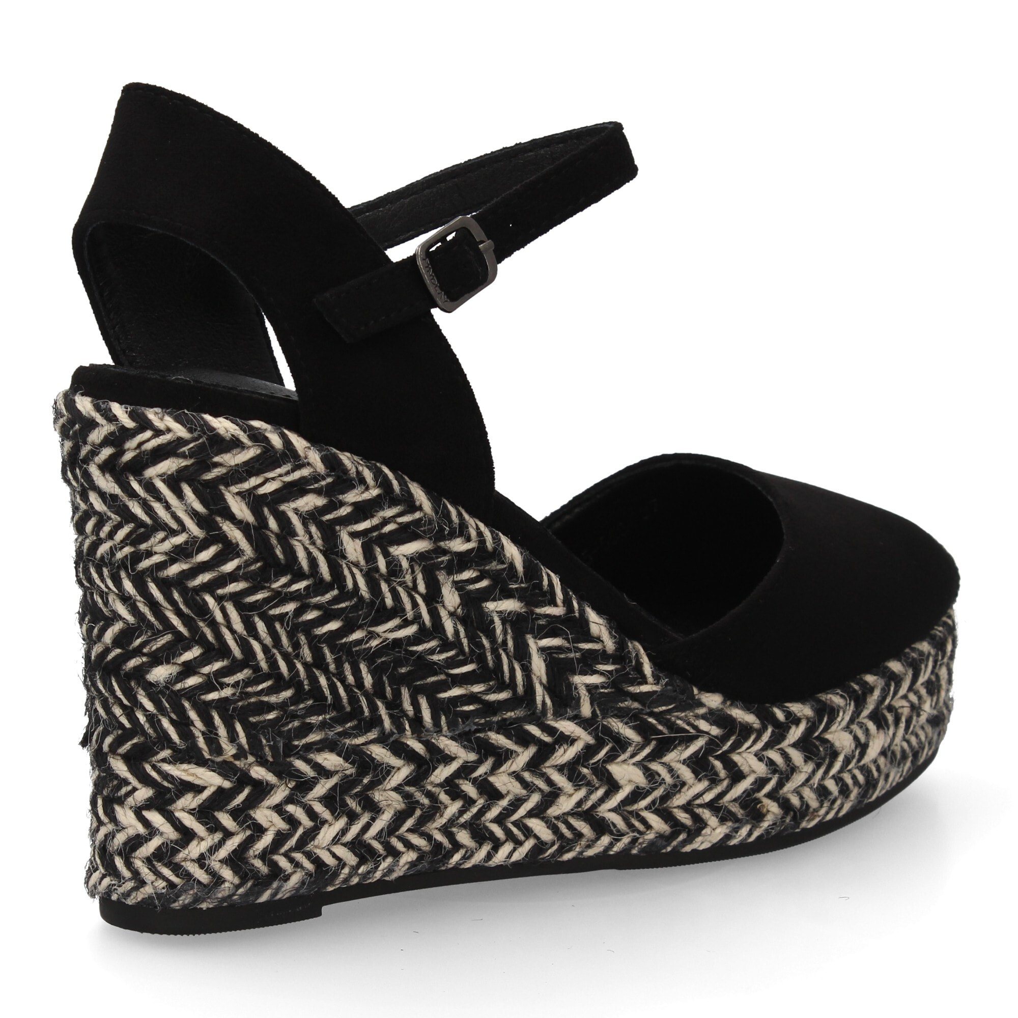 Alpargata de cuña con trenzado bicolor