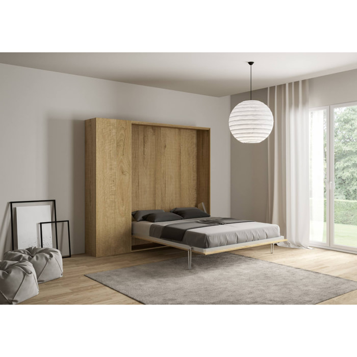 Letto matrimoniale Kentaro Quercia Natura con colonna sx-dx