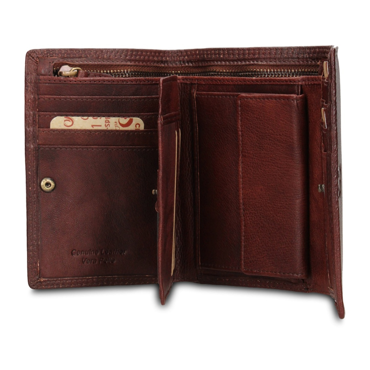 Portafoglio uomo in vera pelle - Modello Erevan Lux - Casual - 14.0 x 10.0 x 2.5 cm