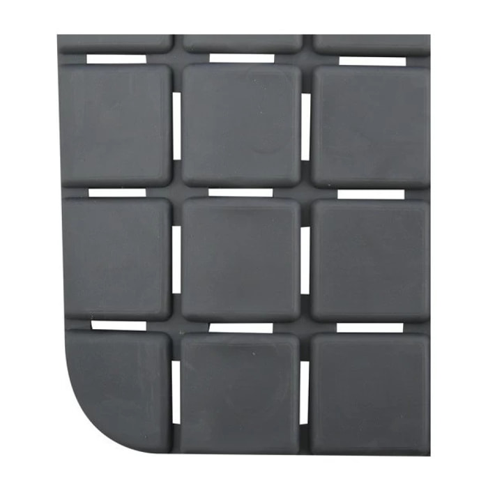 Tapis Fond de baignoire antidérapant Caoutchouc QUADRO 36x76cm Gris MSV