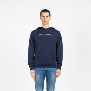 Maglia french terry in cotone organico con cappuccio narrow fit