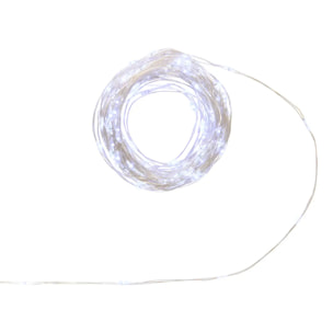 Guirlande lumineuse d'extérieur 15 m 300 LED blanc froid fil cuivre 8 fonctions solaire