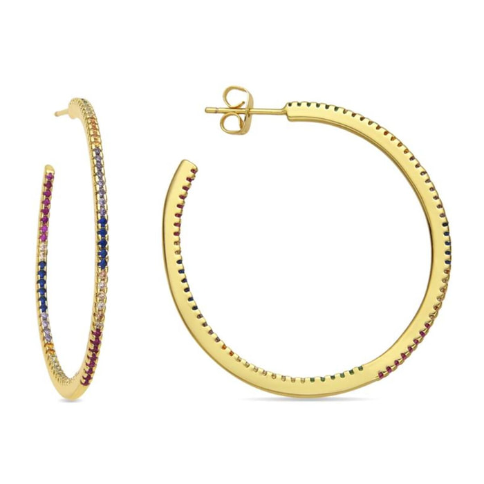 Pendientes con Circonita Brillante acabado oro 18k