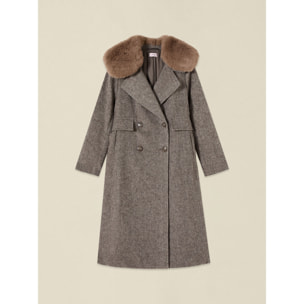 Oltre - Cappotto doppiopetto mélange misto lana - Beige