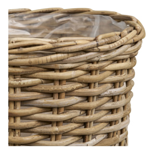 Kalak - Set 2 cesti bassi in rattan kubu naturale