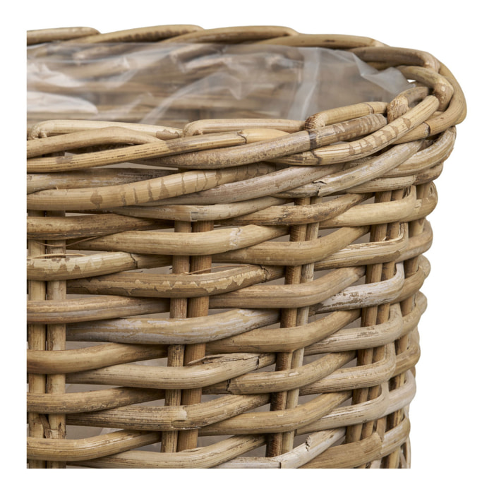 Kalak - Set 2 cesti bassi in rattan kubu naturale