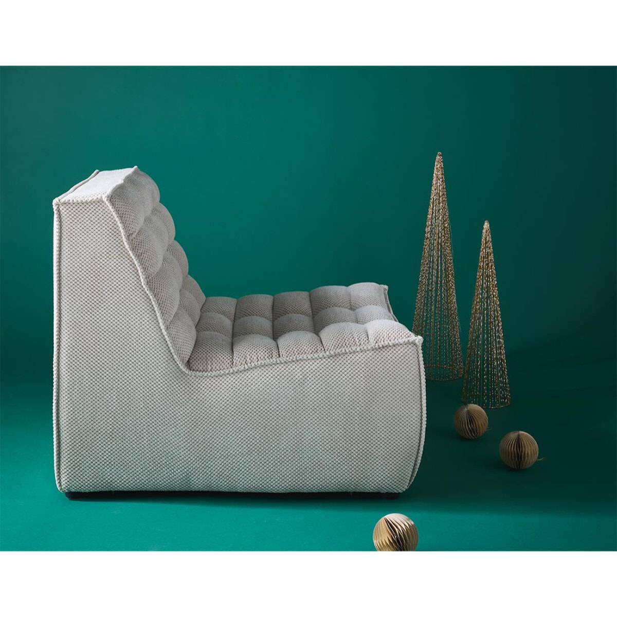 Ellie - fauteuil en velours texturé - Beige