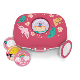Boîte à goûter enfant Gram 600ml Rose Birds
