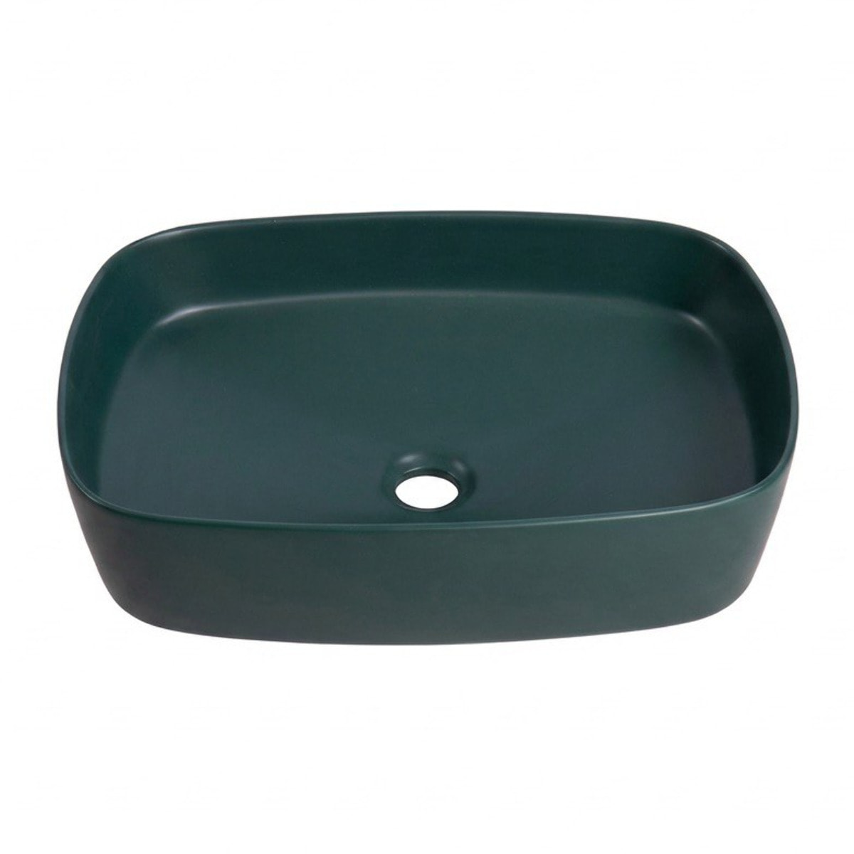 Vasque à poser rectangulaire 50 x 37,5 x 13,5 cm sans trop-plein vert mat PixL (CEPX4937GEM)