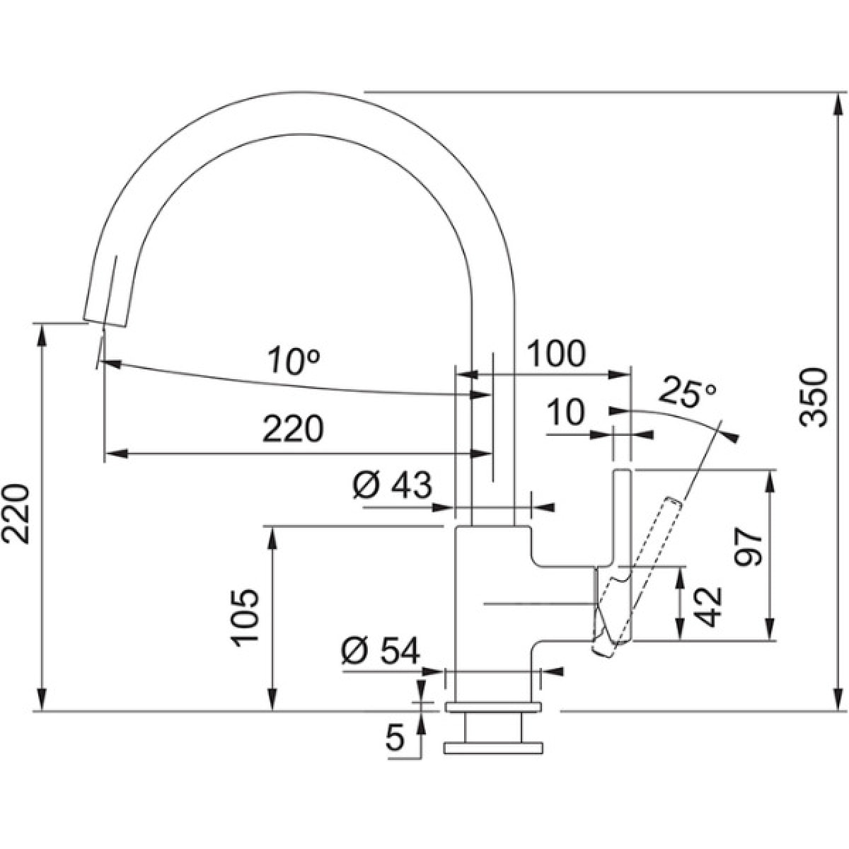 Lina Mitigeur d'évier avec rotation 360°, Noir mat