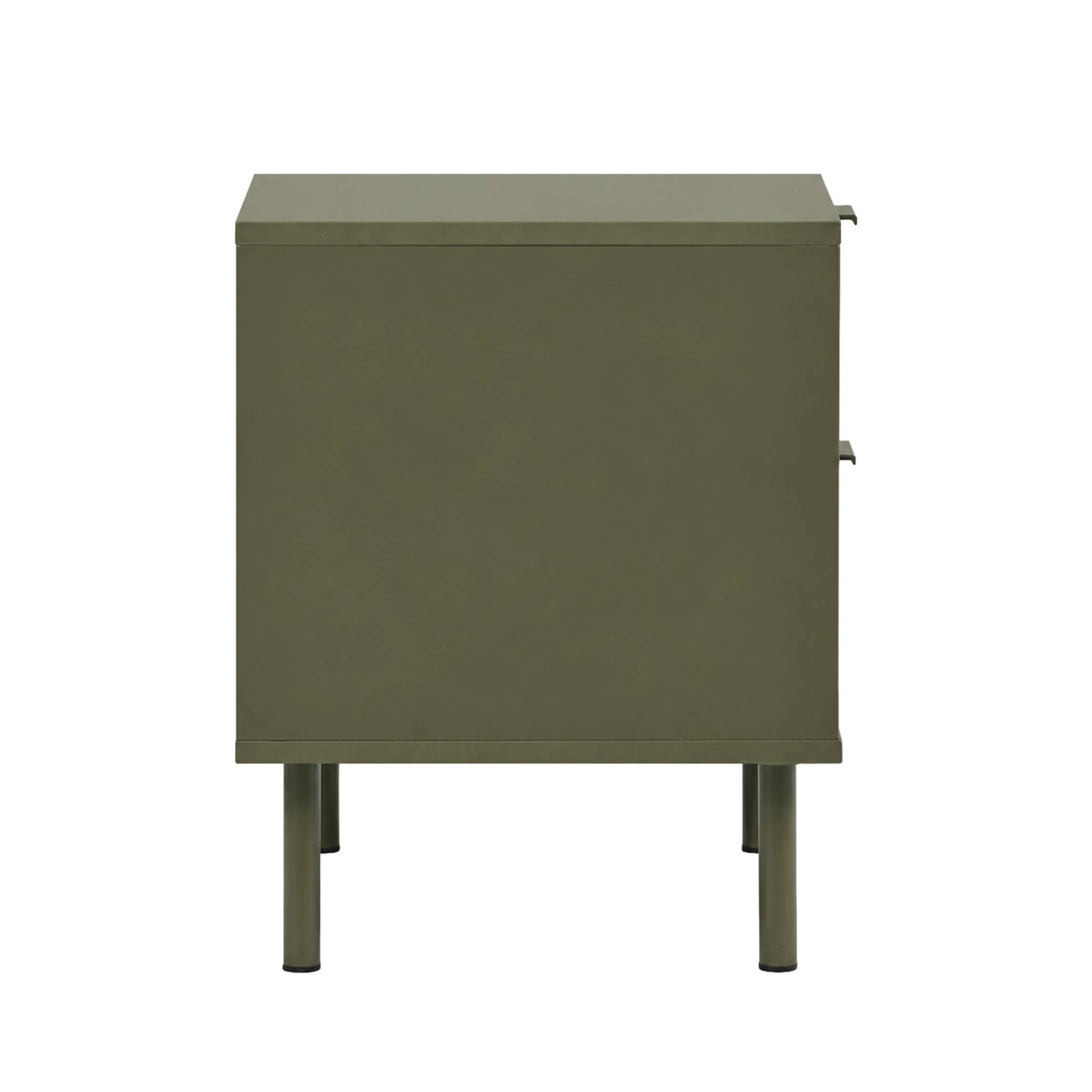 Table de chevet décor bois et métal 2 tiroirs (lot de 2) ELLIE