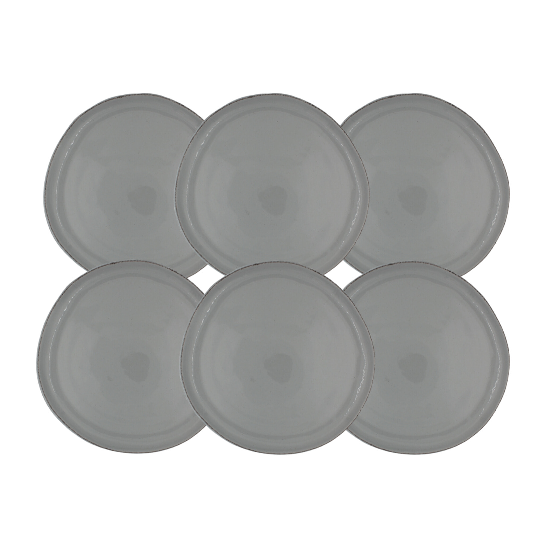 Lot de 6 grandes assiettes, GALET