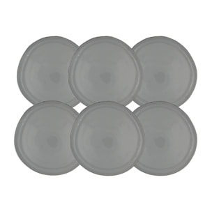 Lot de 6 grandes assiettes, GALET