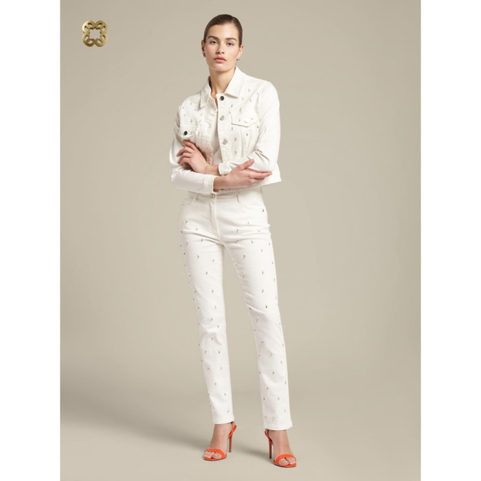 Elena Mirò - Pantalones luxury con cinco bolsillos - Blanco