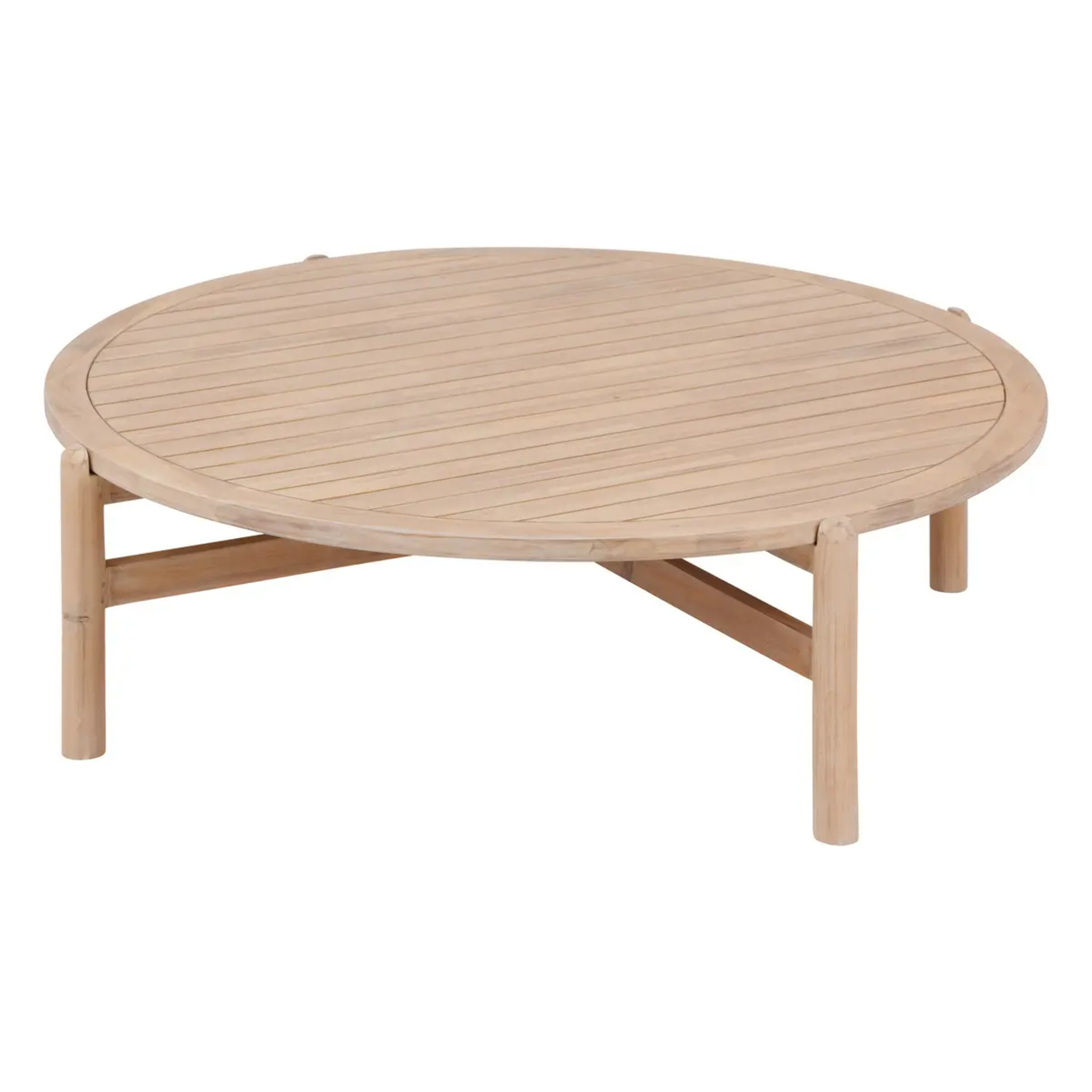 Table basse de jardin ronde "Deona" 120x38cm en acacia
