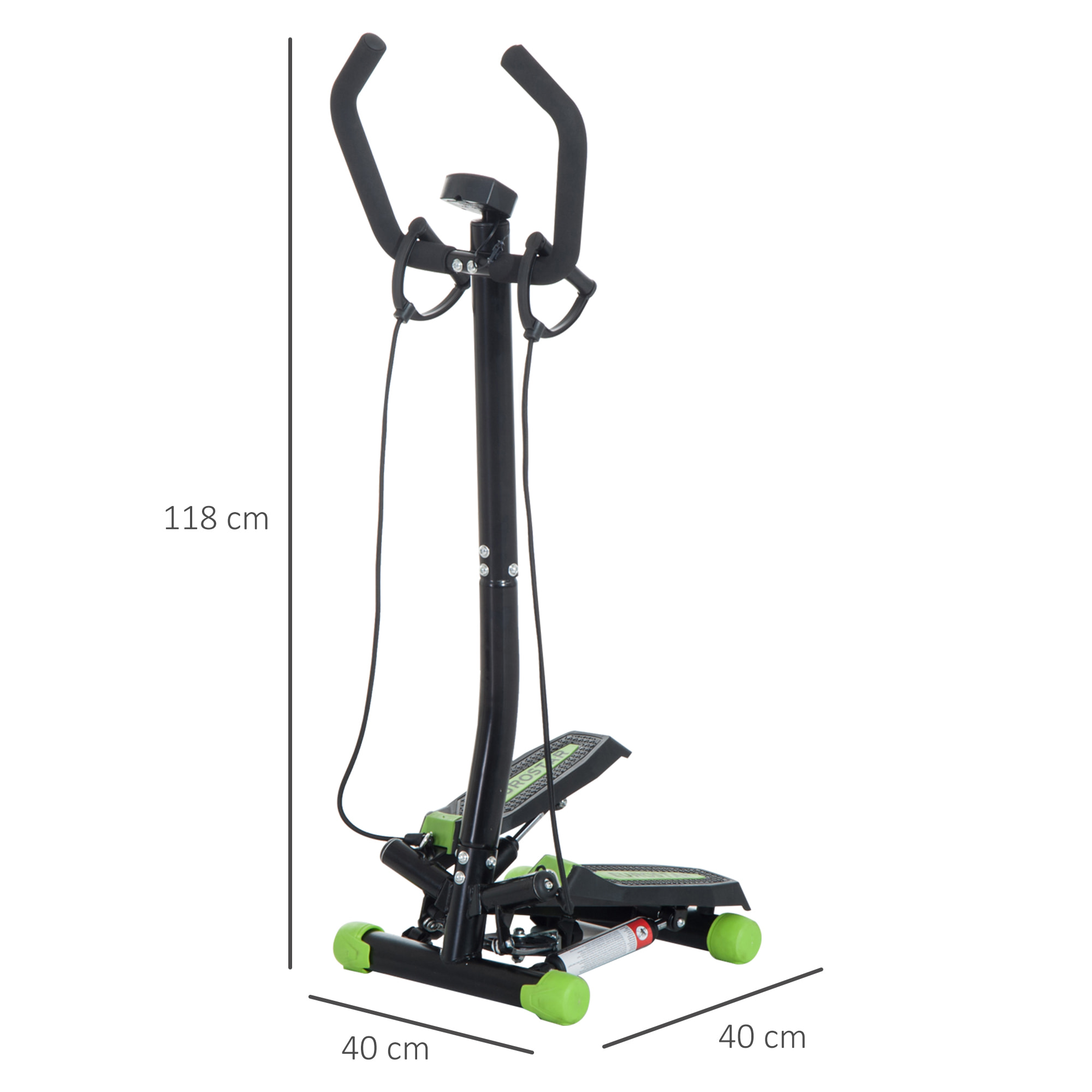 Máquina De Step Acero y ABS 40x48x118cm Negro Y Verde