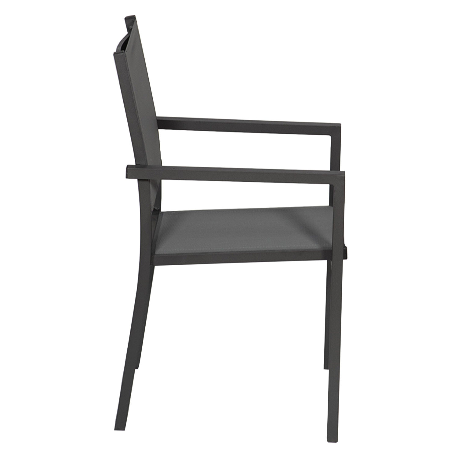 Lot de 8 chaises en aluminium anthracite - textilène gris