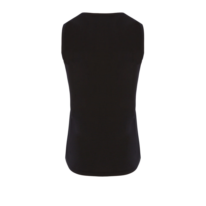 CAMISETA RUNNING SLIM MUJER SIN MANGAS BLUEBALL EN NEGRO CON LINEAS LEONARD