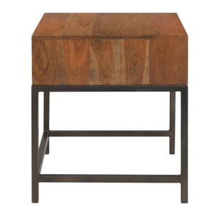 Table de chevet 1 tiroir en bois d'acacia et bois recyclé - Krabi