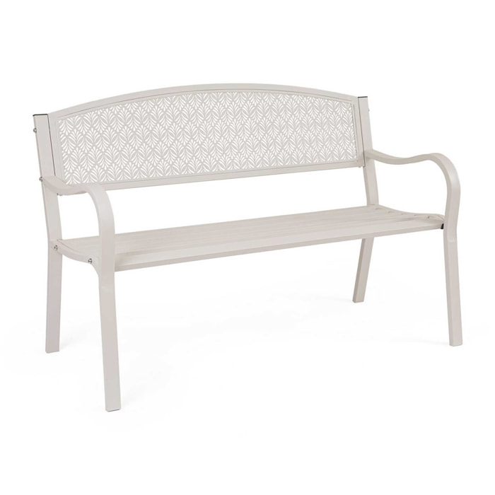 Panca LIZETTE a 2 posti in acciaio beige
