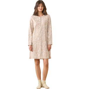 Camicia da notte donna in caldo cotone con abbottonatura frontale articolo cuore. Noidinotte