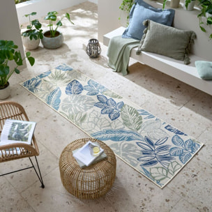 Tapis long extérieur BELLA LEAF Bleu