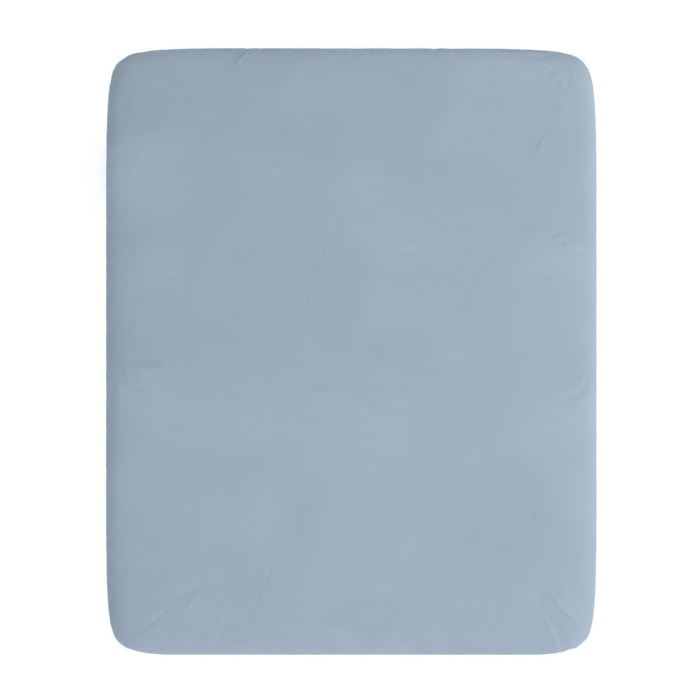 LENZUOLO SOTTO CON ANGOLI MAX COLOR, 100% Cotone, Made in Italy - AZZURRO