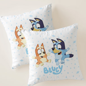 Funda cojin BLUEY con relleno 45x45 .