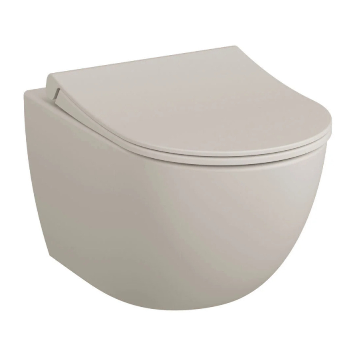 Cuvette WC suspendu sans bride Sento lin + abattant frein de chute déclipsable