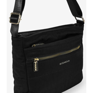 Bolso bandolera negro con cremallera