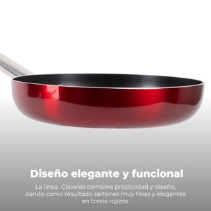 Set de 4 sartenes ø20ø24ø28ø30cm en aluminio prensado aptas para inducción 3 claveles